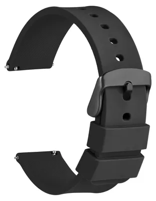 Zdjęcie produktu dla Pasek do zegarka silikonowy - Czarna klamra - Szybkozłączka - 14 mm - 16 mm - 18 mm - 20 mm - 22 mm - 24 mm