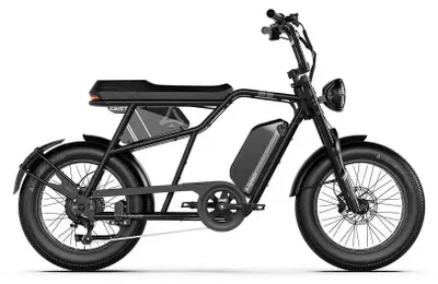 Productafbeelding van A-Spadz Cavet Air - Elektrische Fatbike - 20 inch - 250W motor - Actieradius tot 100 km - 7 versnellingen - Hydraulische schijfremmen - Jet Zwart