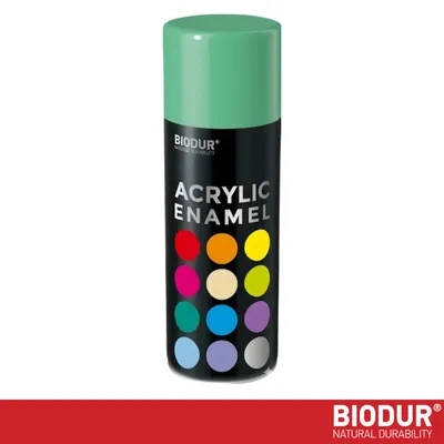 Productafbeelding van BIODUR Acrylverf - Mintgroen RAL 6029 – 400 ML – Spuitbus Hoogglans Lak – UV en Weerbestendig - Sneldrogende Spuitverf - Voor Binnen en Buiten