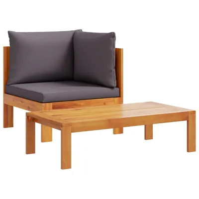 Produktbild von 2-tlg. Garten-Sofa-Set mit Kissen Massivholz Akazie