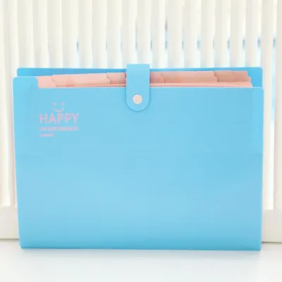 Produktbild von Fächermappe A4 mit 12 Fächern und 16 Etiketten, Dokumentenmappe Blau