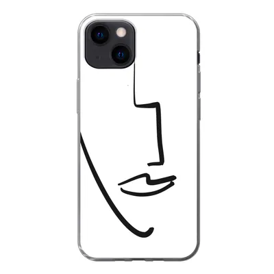Produktbild von MuchoWow® Handyhülle Schutzhülle Hülle für iPhone 13 mini Gesicht - Frau - Minimalismus Silikon Softcase Handy Hülle - Softcase