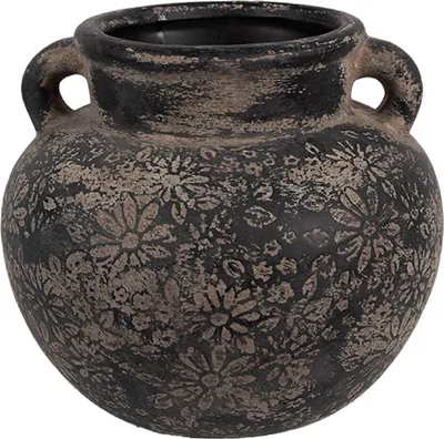 Zdjęcie produktu dla Clayre & Eef 6CE1706 Dekoracja Doniczka szara Ø 16x14 cm