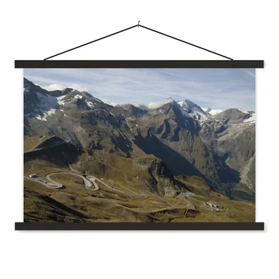 Produktbild von MuchoWow® Textilposter Die Landschaft der Europäischen Alpen am Großglockner 60x40 cm mit schwarzem Rahmen - Hölzernes