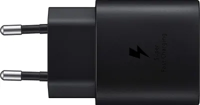 Immagine prodotto di Caricabatterie Samsung USB-C, 25 W, ultraveloce, adattatore da USB C a USB, caricatore veloce, caricatore originale, senza cavo, nero