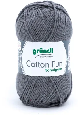 Produktbild von Gründl Baumwolle Fun Strickgarn/ Häkelgarn 100% Baumwolle ,50 g/115 m,NS: 3-4 25 anthrazit