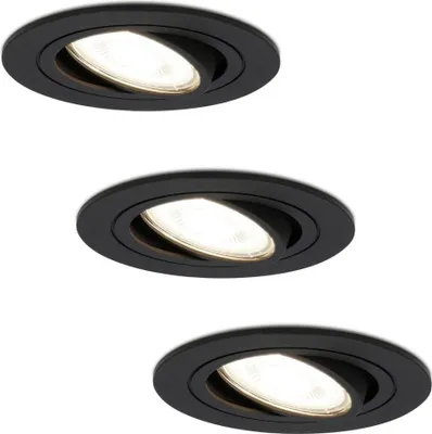 Produktbild von hoftronic LED Einbaustrahler 3x4W 345lm 4000K Dimmbar Schwenkbar Schwarz