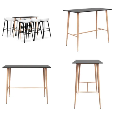Imagen del producto de vidaXL, juego de 7 piezas en blanco y : juego de bar, juegos de bar, mesa de bar con taburetes, mesas de bar con taburetes