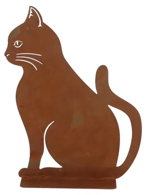 Produktbild von Esschert Design | Gartendekoration - Dekoobjekt - Katze - braun - aus Metall - 30 x 24 cm - Gartendeko - Dekorativ