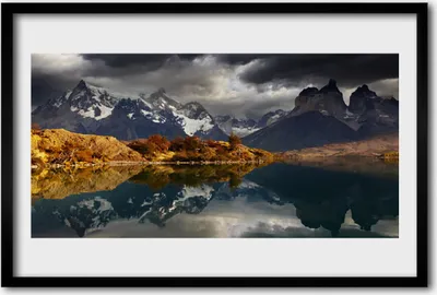 Produktbild von Bild 60x40 MDF-Rahmen Wandkunst Mountain Lake Landschaft