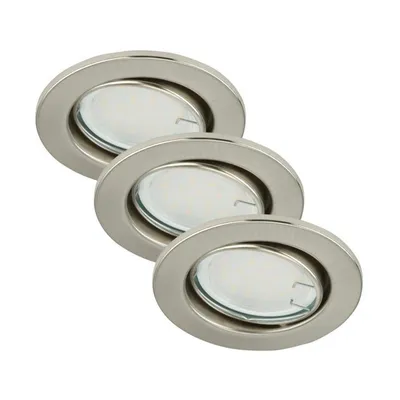 Produktbild von Briloner ATTACH LED Einbauleuchten 3er Set Nickelmatt GU10 4W 330lm 3000K Warmweiß