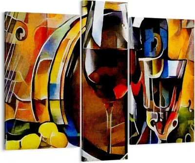 Produktbild von Bild auf Leinwand - Leinwandbild - Wein Abstraktion - 95x80cm - Wand Bild - Wanddeko - Wandbilder - Leinwanddruck - Bilder - Kunstdruck - Wanddekoration - Leinwand bilder - Wandkunst - CB95x80-3477