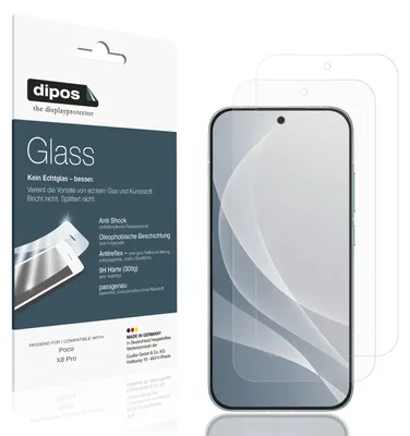Immagine prodotto di 2x Pellicola Protettiva per Poco X8 Pro Protezione opaco Vetro Flessibile 9H dipos