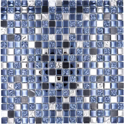 Produktbild von Glasmosaik XCM M660 Mix schwarz/siber 30x30 cm