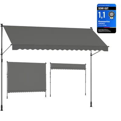 Produktbild von SONGMICS Klemmmarkise, Balkonmarkise, höhenverstellbar, mit Handkurbel
