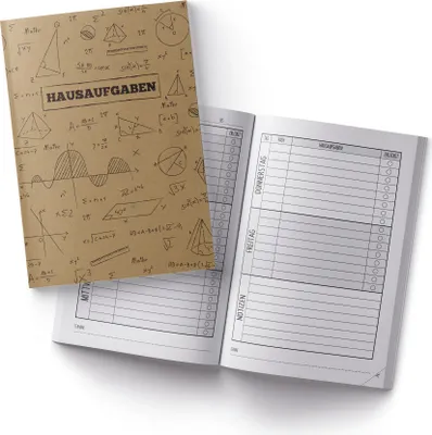 Produktbild von itenga Hausaufgabenheft Formeln Kraftpapier (Motiv 39) DIN A5, 96 Seiten