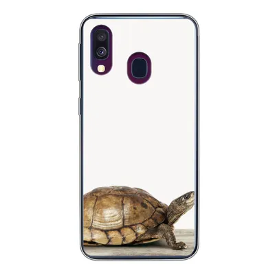 Produktbild von MuchoWow® Handyhülle Schutzhülle Hülle für Samsung Galaxy A40 Schildkröte - Junge - Tiere - Kinder - Mädchen Silikon Softcase Handy Hülle - Handy-Tasche