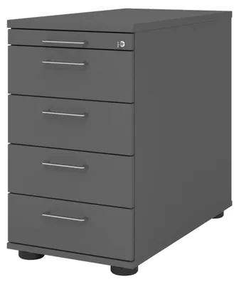 Produktbild von bümö office Standcontainer - mit 4 Schubladen - Nachbildung: Graphit, Griff: Bügelgriff (Metall)