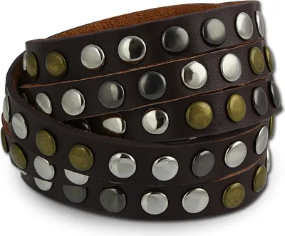 Image de SilberDream Bracelet en cuir et acier inoxydable Bracelet en acier inoxydable brun Hommes LAP087B