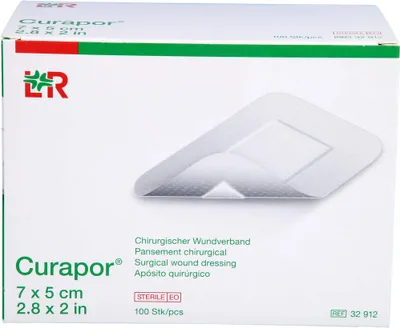 Obrázek produktu pro Curapor obvaz na rány sterilní chirurgický 5x7 cm 100 ks