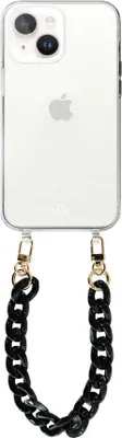 Produktbild von Marble Black Transparant Cord Hülle - Short Cord  - Kompatibel mit iPhone 13