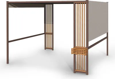 Produktbild von Blumfeldt Pergola, Pavillons Wasserdicht, Stabil & Winterfest, Windichte Aluminium Pergola Freistehend, Terrassenüberdachung Gazebo, Metall-Pavillon mit 1,5W Solar-LEDs, UV50+, Pergola 3x3 m