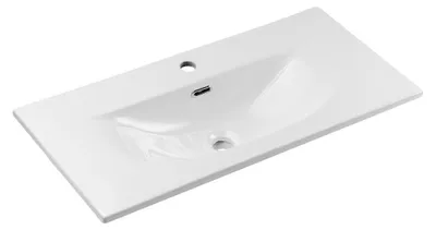 Produktbild von Einbauwaschbecken VELOA 80 cm Keramik glänzend weiß geringe Tiefe 40 cm