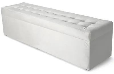 Produktbild von MG Design Polsterhocker Weiß 45x160 cm - Stauraum 190L, bis 300 kg, sofort einsatzbereit, pflegeleicht, für Wohnzimmer & Flur