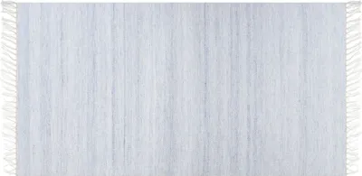 Produktbild von BELIANI Outdoor Teppich Hellblau Kunststoff 80 x 150 cm Rechteckig Läufer mit Fransen Handgewebt Farbverlauf Boho Fußbodenheizug Geeignet Garten Indoor
