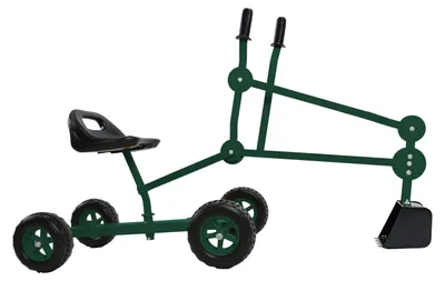 Productafbeelding van AXI Dean de Graafmachine voor in de zandbak in groen & zwart | 4 wielen & met 360° draaibare zitting | Speelgoed van metaal voor peuters
