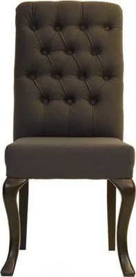 Produktbild von Casa Padrino Designer Esszimmer Stuhl ModEF 227 Dunkelgrau / Braun - Hoteleinrichtung - Buchenholz - Chesterfield Design
