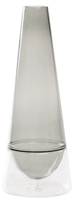 Produktbild von Conosfera 100 Vase aus mundgeblasenem Borosilikatglas, kunstvolles Design in Incalmo-Technik, graue Farbe, elegantes, modernes Dekorationselement