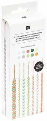 Produktbild von DIY Freundschaftsarmbänder Set, 10 Farben, 100% Baumwolle, 8 m