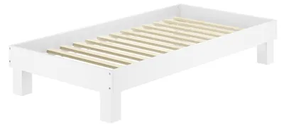 Produktbild von Holzbett breites Einzelbett 100x200 Buche Bettrahmen Futonbett mit wählbarem Zubehör V-60.87-10WRollrost inkl.