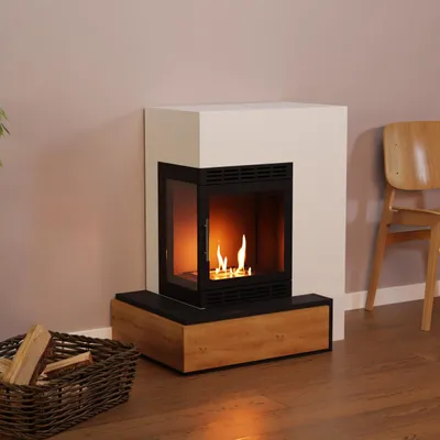 Produktbild von GLOW FIRE Ethanol Kamin 'Narvik Vision' | Ethanolofen in weiß mit 3 Std. Brenndauer und 2 KW Heizleistung | BxHxT: 80,1x89,7x58,5 cm