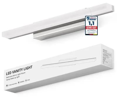 Imagen del producto de Lámpara de espejo LED para baño, 40 cm, luz blanca natural, IP44, 9W
