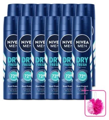 Obrázok produktu pre 12 kusov deodorantu NIVEA MEN Dry Fresh vo spreji - 150 ml - balenie po 12 kusov