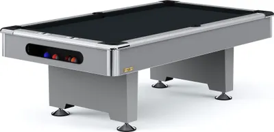 Produktbild von Automaten Hoffmann Billardtisch "Club Pro III" Dekor Grau, Simonis 860, Black, 9 ft (Spielfeld 254x127 cm)