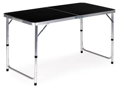 Image de Table de camping pliante, plateau noir 120 x 60 cm, MultiGarden