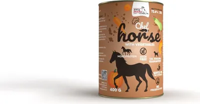 Produktbild von SYTA MICHA Pferdefleisch mit Gemüse - Nassfutter für Hunde - 400g