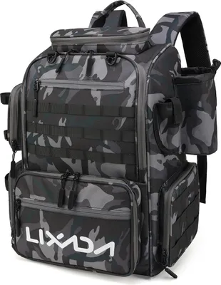 Produktbild von Lixada Angeln Rucksack wasserdicht Angeln Tackle Storage Bag mit 4 Fächern und regen Abdeckung