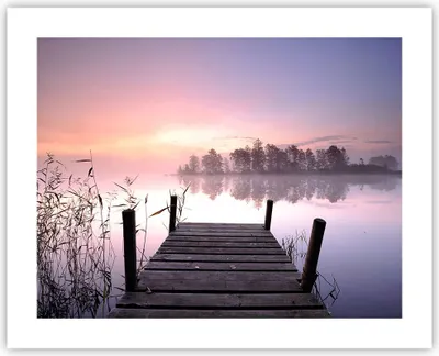 Produktbild von Poster - Poster ohne Rahmen - Morgen Sonnenaufgang Nebel See - 50x40 cm - Wand Bild - Wanddeko - Wandbilder - Kunstposter - Wandposter - Bilder - Kunstdruck - Wandbild - P2XAA50x40-2593