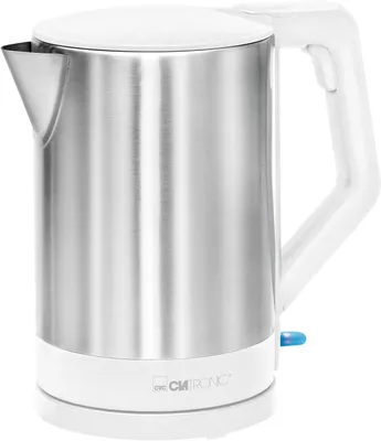 Produktbild von Elektrischer Wasserkocher 1,5 L, 2200 W, Edelstahlgehäuse,BPA-frei, Einhandbedienung, Sicherheitsklappdeckel,360° Basis,Trockengeh-/Überhitzungsschutz