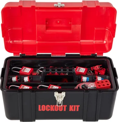 Zdjęcie produktu dla Zestaw Lockout Tagout 42 szt. kłódki, zawieszki, bezpieczeństwo elektryczne