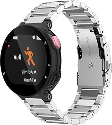 Produktbild von Strap-it Stahlarmband - Kompatibel mit Garmin Forerunner 735xt Armband Gliederarmband Hochwertiger EdelstahlFaltschließe für Garmin Smartwatch Armband Silber