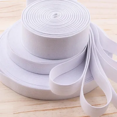 Immagine prodotto di Elastico - Fascia elastica intrecciata - Altamente elastico - Poliestere - Larghezza 20 mm - Adatto per cucire e per progetti fai-da-te - Bianco