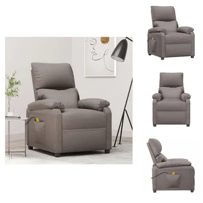 Obrázok produktu pre vidaXL Masážne kreslo taupe fabric - Masážne kreslo