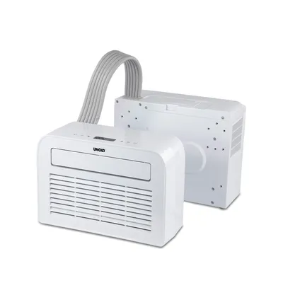 Produktbild von Unold Klimaanlage mit Außengerät 5K 86320 – 5.000 BTU / 1,5 kW, 3-in-1 Kühlen Entfeuchten Ventilieren, LED-Display, Timer, leise 44 dB, Caravan