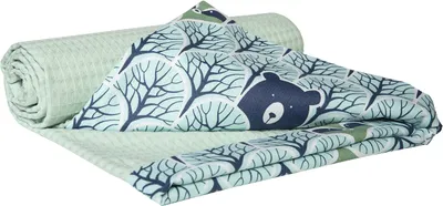 Produktbild von Babydecke für babys Baumwolle, 75x100, Wald mit Minzer Waffle
