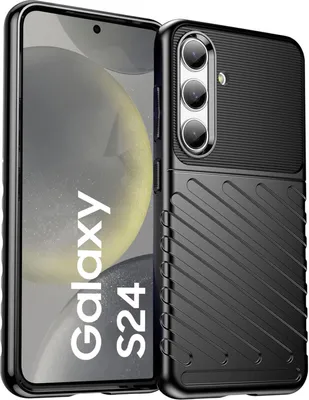 Produktbild von Conie Schutzhülle für Samsung Galaxy S24 Tasche Silikon Case Muster Cover Bumper TPU Hülle in Schwarz